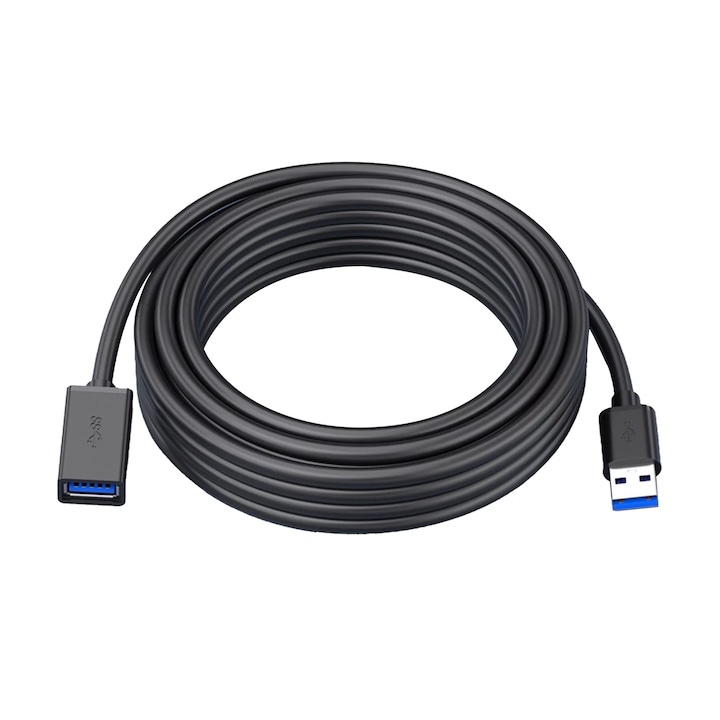 Prelungitor USB 3.0 Gen1 USB tata la USB mama de extensie, Zggzerg, 5 Gb/s, Compatibil hard disk, 5m, Negru