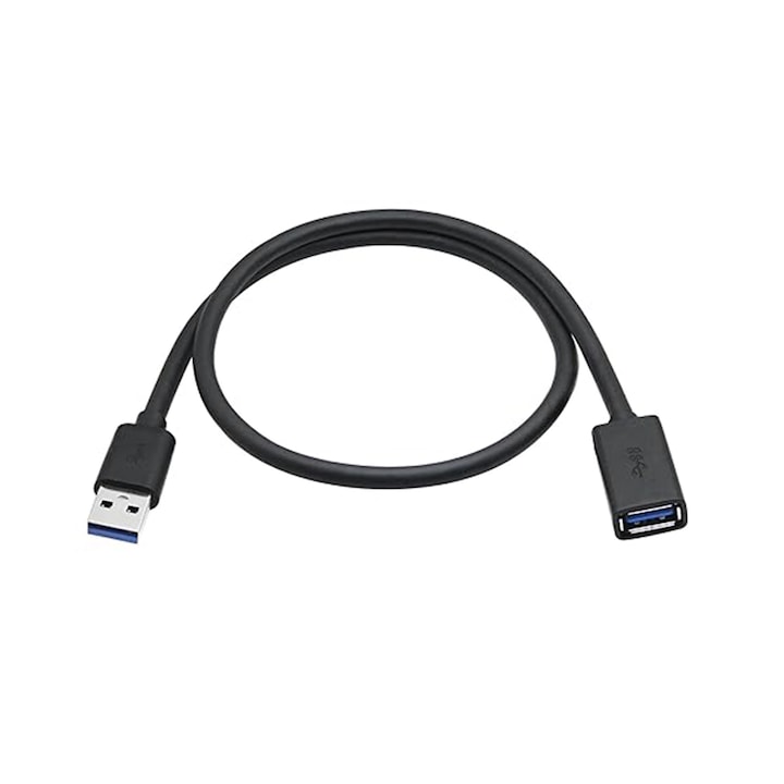 Удължител USB 3.0 Gen1 USB мъжки към USB женски удължител, Zggzerg, 5 Gb/s, съвместим с твърд диск, 2 м, черен
