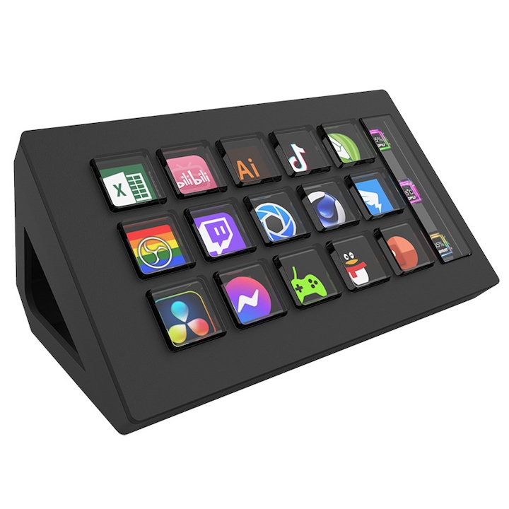 Stream Deck, 15 бутона, регулируема стойка, черен