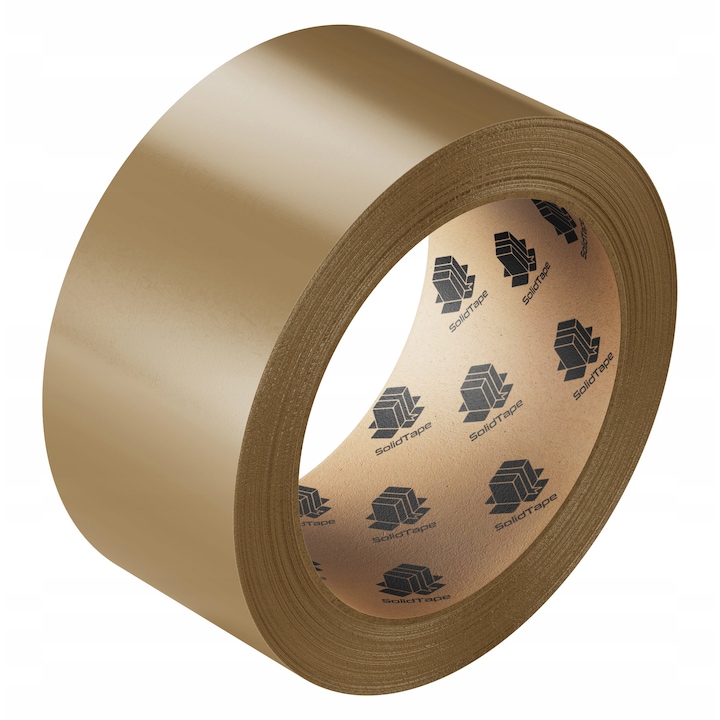 Banda de ambalare, durabila, maro, groasa, PUTERNICA, latime 48 mm, lungime rola 50 m, ideala pentru fixarea cutiilor de carton, rezistenta la umiditate si radiatii UV