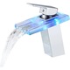 Baterie Sanitara Pentru Lavoar, Latauar, Tip Cascada cu Lumina RGB Se schimba culoarea in functie de temperatura apei, Calitate Premium, Otel inoxidabil, Monocomanda, Accesorii incluse, Design modern, Silver