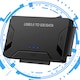 Adaptor USB 3.0 la SATA, pentru HDD/SSD 2.5/3.5 inch, 3 in 1, plug and play, cu sursa de alimentare, Latauar, negru