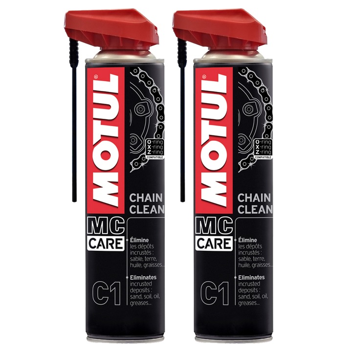 2 db-os csomag Spray Motul C1 MC Care motorkerékpár lánc tisztításához 400 ml