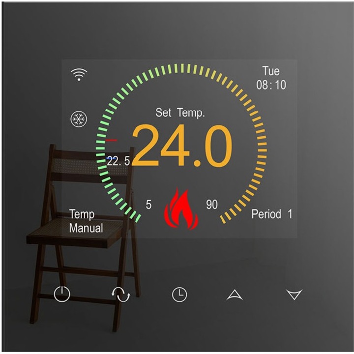 Termostat inteligent cu fir HYT001 pentru centrale termice sau automatizare incalzire pardoseala cu fir controlat prin Internet compatibil Alexa sau Google Home