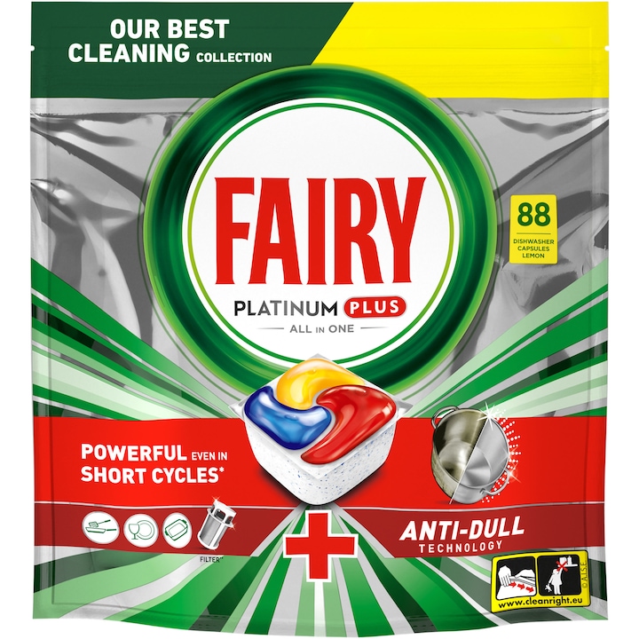 Таблетки за съдомиялна машина Fairy Platinum Plus, 88 измивания