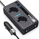 Invertor de Tensiune Auto 12V, Exicitat, 200w Incarcator auto, 2x 220V AC Prize, 2xUSB QC3.0, 2xTip C 30w Fast charge, Negru