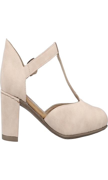 Pantofi dama, Rieker, din piele intoarsa, bej, Bej