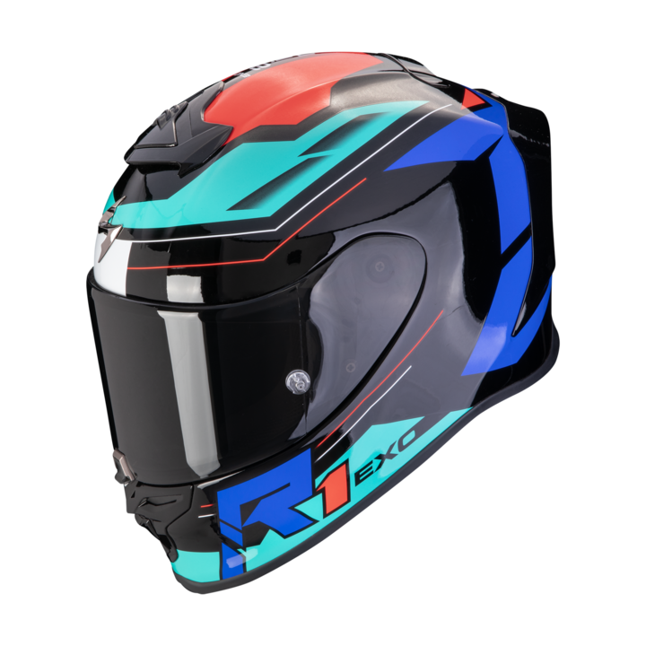 Casca moto integrala SCORPION EXO-R1 EVO AIR Blaze BLACK/BLUE/RED, include si viziera fumurie, marime L