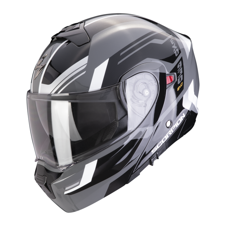 Сгъваема каска за мотоциклет Scorpion Exo-930 Evo Grey-Black-White, включва pinlock и слънчеви очила XL размер