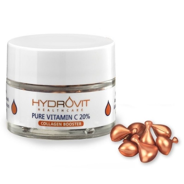 Tratament facial Hydrovit, Vitamin C 20%, booster de colagen, 60 monodoze