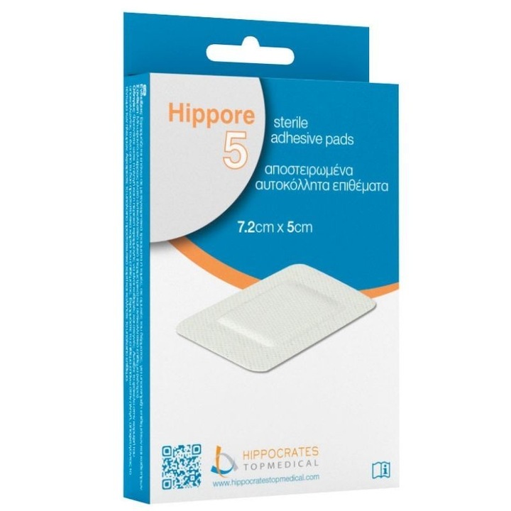 Plasturi HIPPORE Hydrosafe, 7.2x5cm, set 5 buc