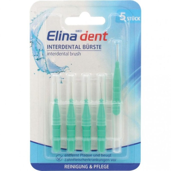 Set 5 periute de dinti interdentare, Elina, 2.5 mm, turcoaz