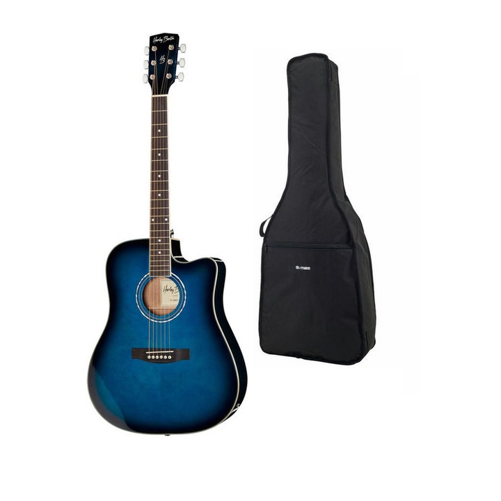 Set Chitara, Harley Benton, D-120CE TB, Albastra, Electro Acustica cu husa