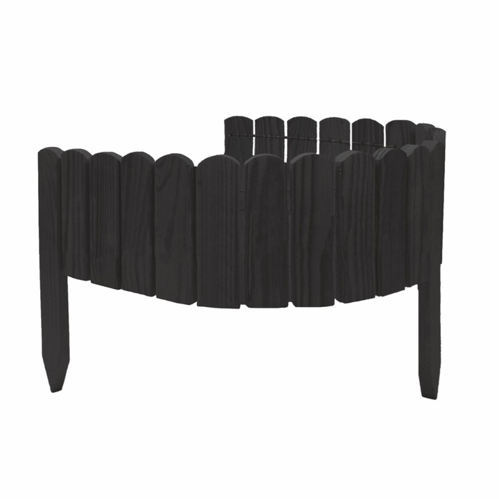 Градинска ограда, Rollborder, 100 х 10 см, Антрацит, (Възможност за скъсяване)