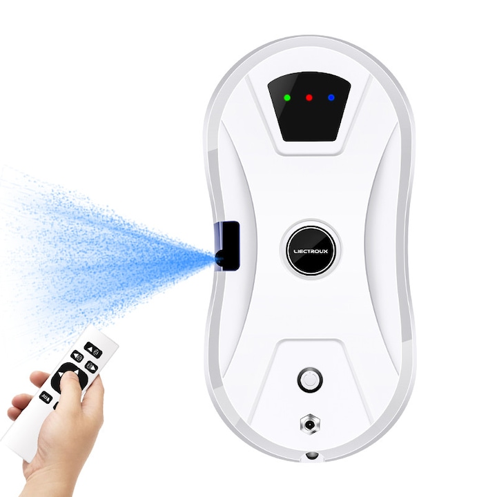 Robot de curatare geamuri Liectroux YW610, aspirator robot pentru ferestre, pulverizare cu apa cu ultrasunete, stergator de geamuri pentru casa, mopping uscat si umed, telecomanda