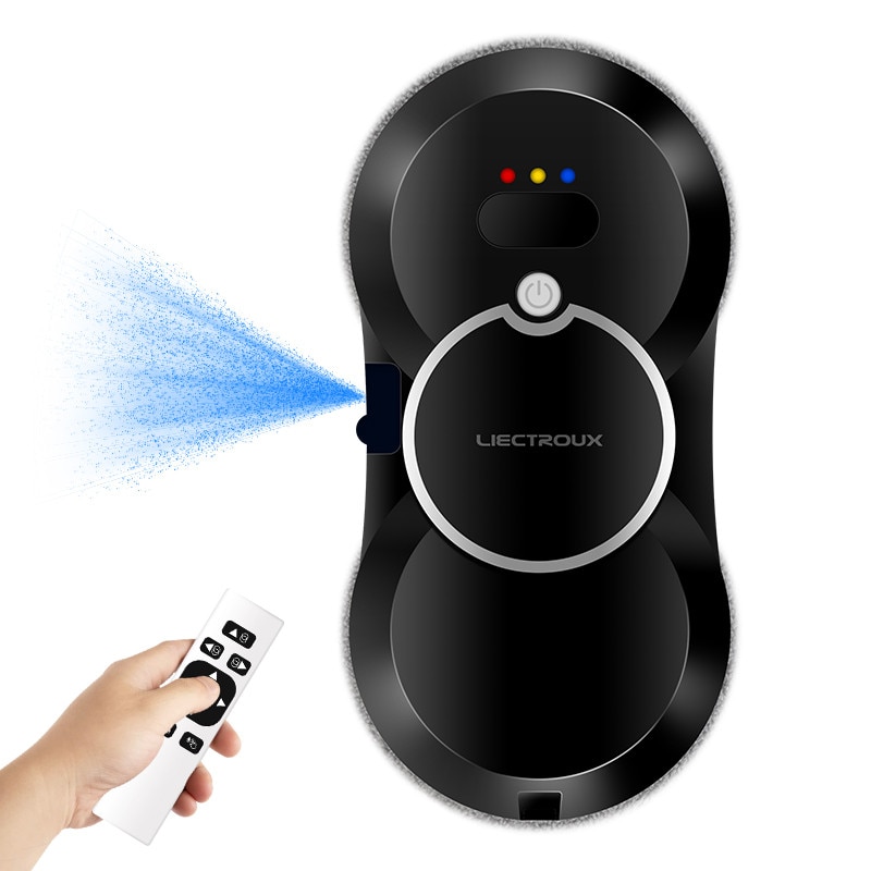 Robot de curatare geamuri Liectroux HCR-10, Robot de curatare a ferestrelor ultra-subtire cu pulverizare cu apa cu ultrasunete, aspirator robot pentru ferestre, stergator de geamuri pentru acasa