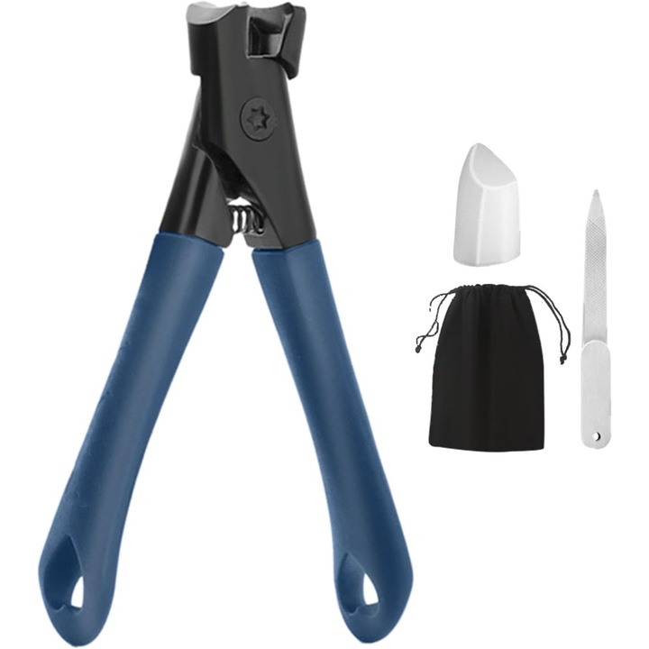 Set foarfeca manichiura si pedichiura QHYKKYJ, design ergonomic, inox, cu husa de depozitare