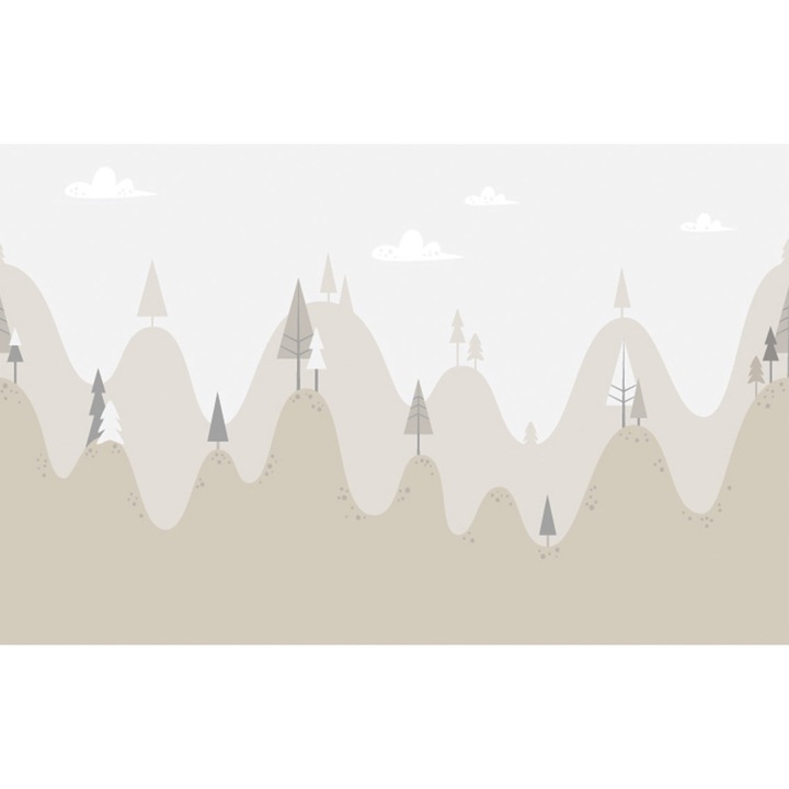 Tapéta, PoStar, F183, 400x254cm, hegyek, bézs