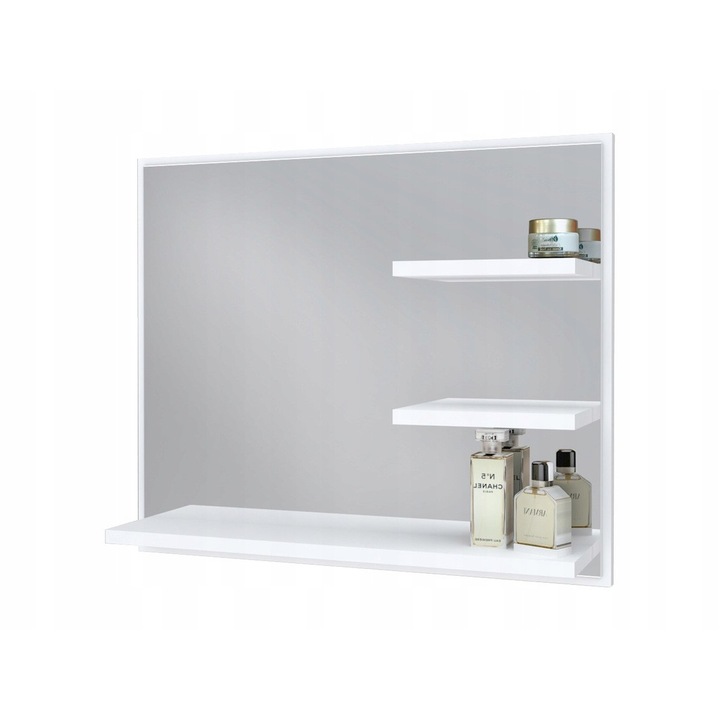 Oglinda baie cu LED, 60x50x12cm, alb mat