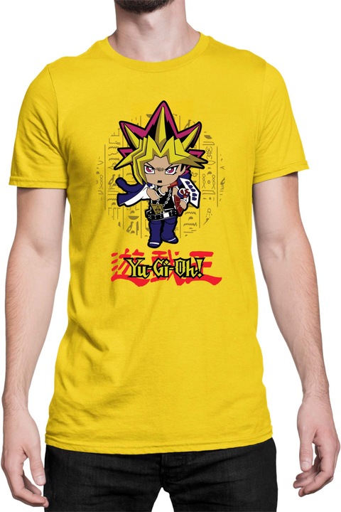Férfi póló Japan Manga Anime Comics Tralala Yu Gi Oh 10, Sárga