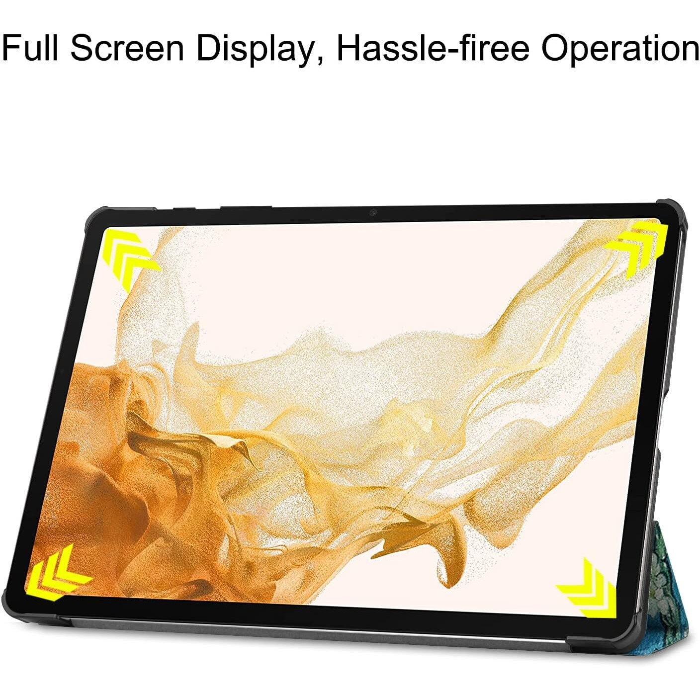 Husa pentru Samsung Galaxy Tab S10 Ultra, S9 Ultra, S8 Ultra, 14.6 inch, Ultra-Light / Slim tip stand, cu functie sleep/wake-up si slot pentru stylus, Smart Cover, model Painted Tree, Sigloo