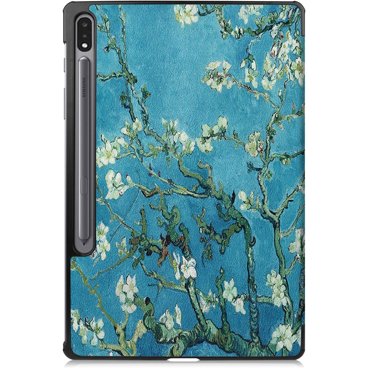 Husa pentru Samsung Galaxy Tab S10 Ultra, S9 Ultra, S8 Ultra, 14.6 inch, Ultra-Light / Slim tip stand, cu functie sleep/wake-up si slot pentru stylus, Smart Cover, model Painted Tree, Sigloo