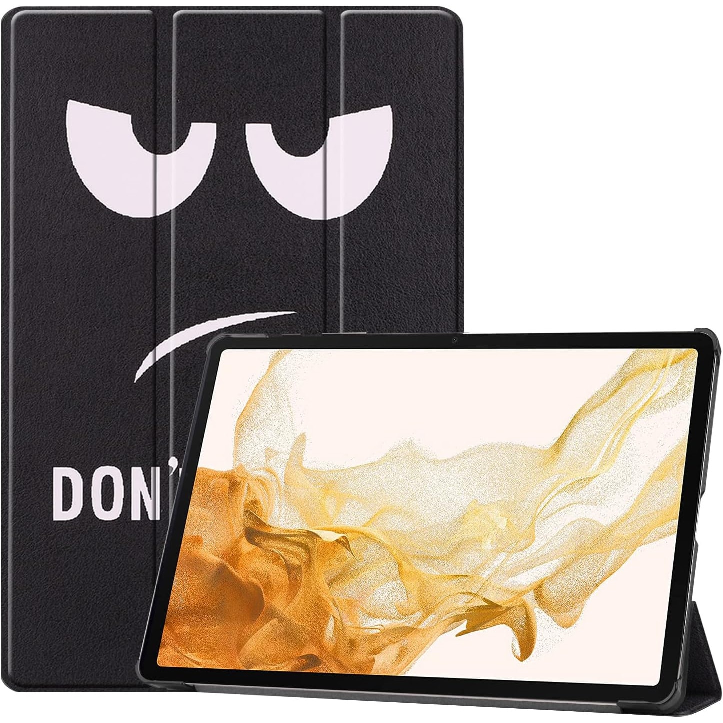 Husa pentru Samsung Galaxy Tab S10+/S9+/S9Fe+, 12.4", UltraSlim de tip stand, functie sleep/wake-up, Smart Cover, model Don't Touch Me, Sigloo