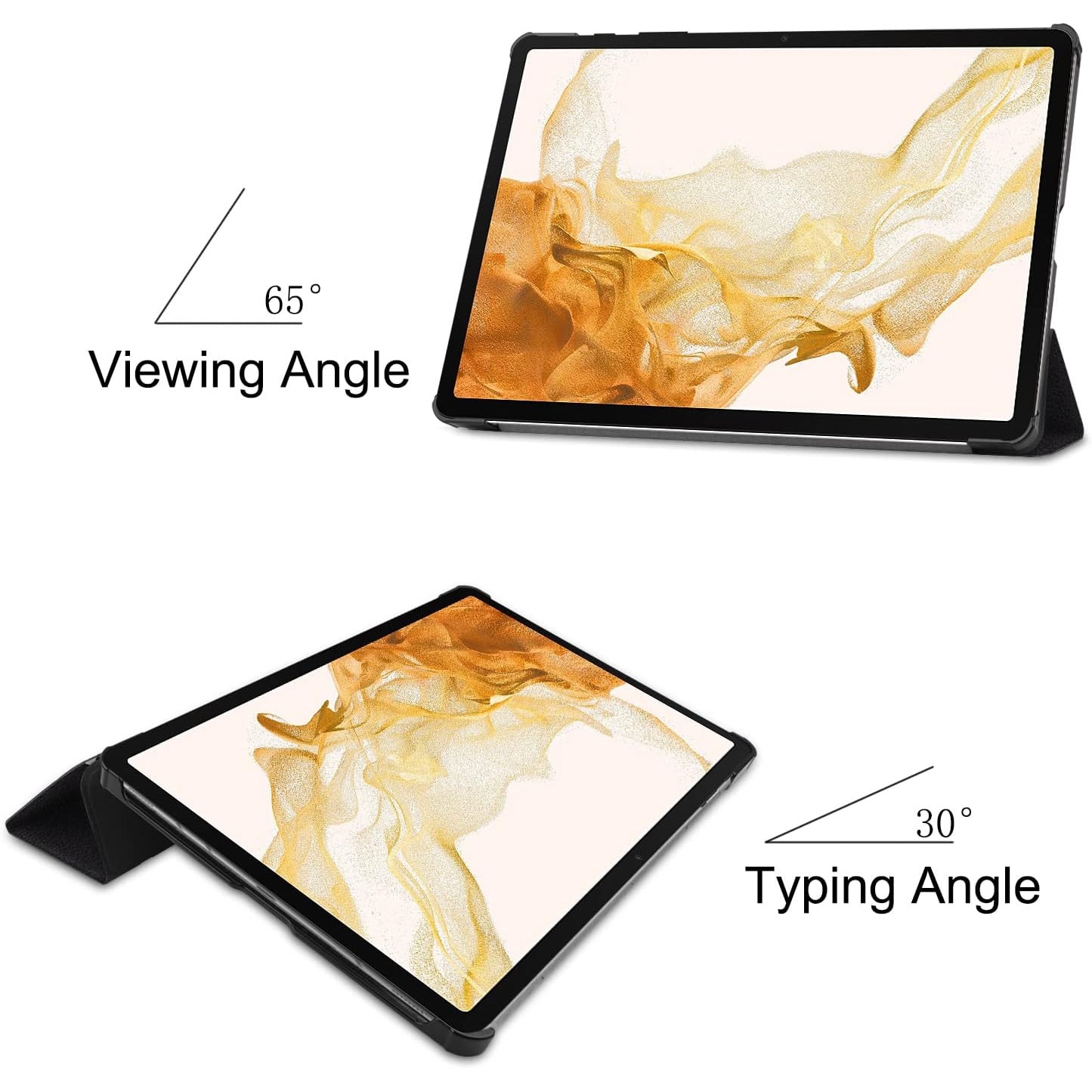 Husa pentru Samsung Galaxy Tab S10+/S9+/S9Fe+, 12.4", UltraSlim de tip stand, functie sleep/wake-up, Smart Cover, model Don't Touch Me, Sigloo