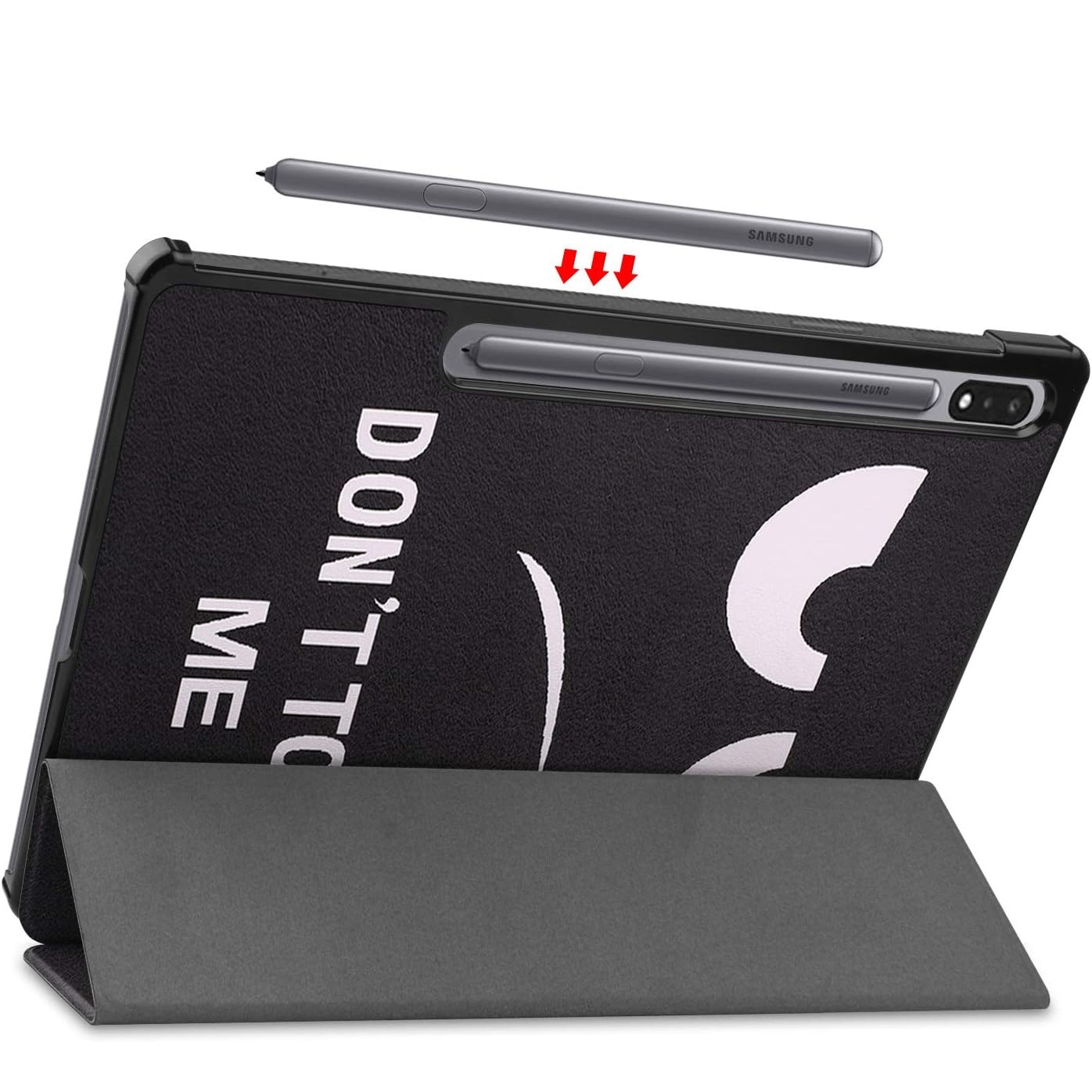 Husa pentru Samsung Galaxy Tab S10+/S9+/S9Fe+, 12.4", UltraSlim de tip stand, functie sleep/wake-up, Smart Cover, model Don't Touch Me, Sigloo