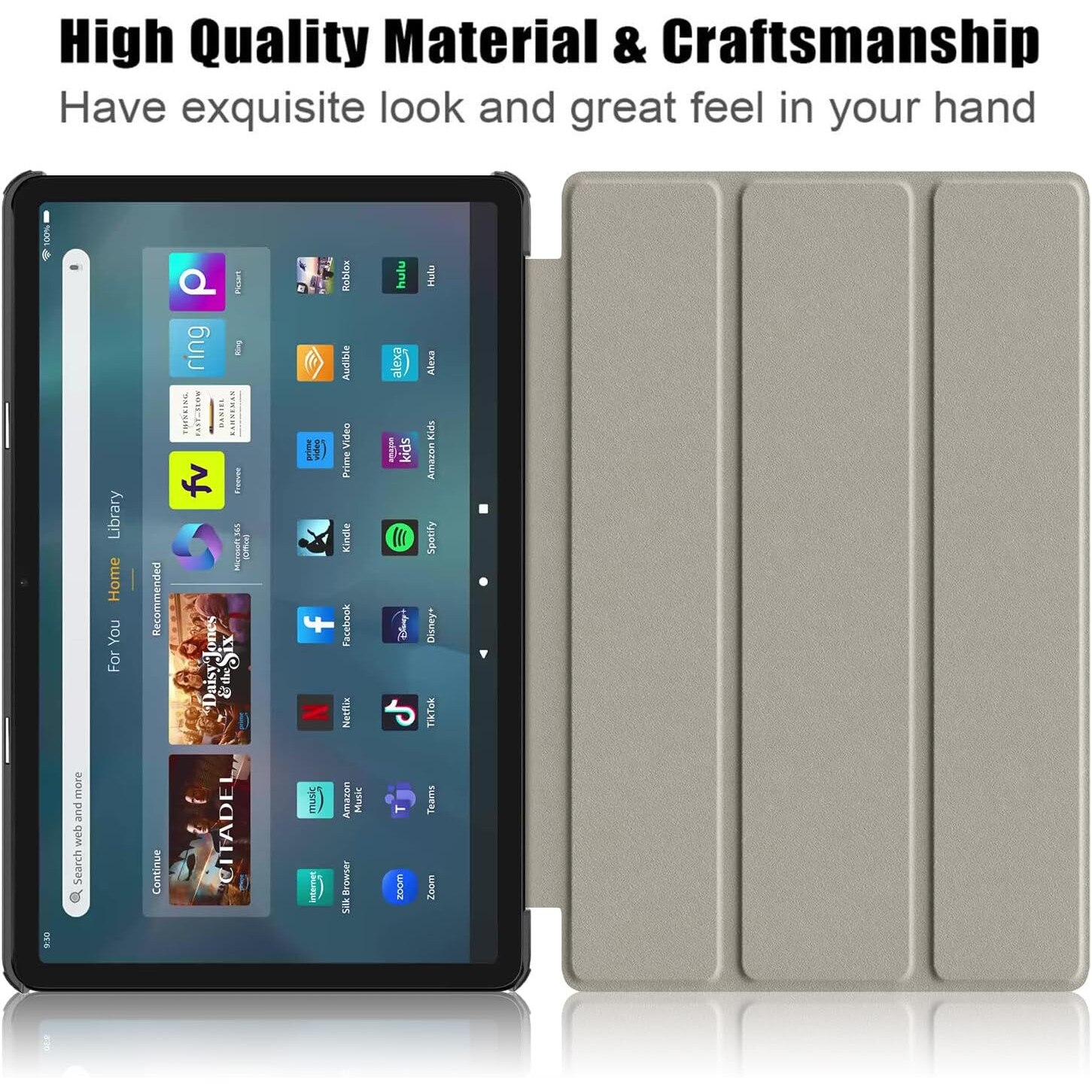 Husa pentru Samsung Galaxy Tab S9 Plus / S9 FE+ 12.4 inch UltraSlim de tip stand, functie sleep/wake-up, Smart Cover, model Good Night, Sigloo
