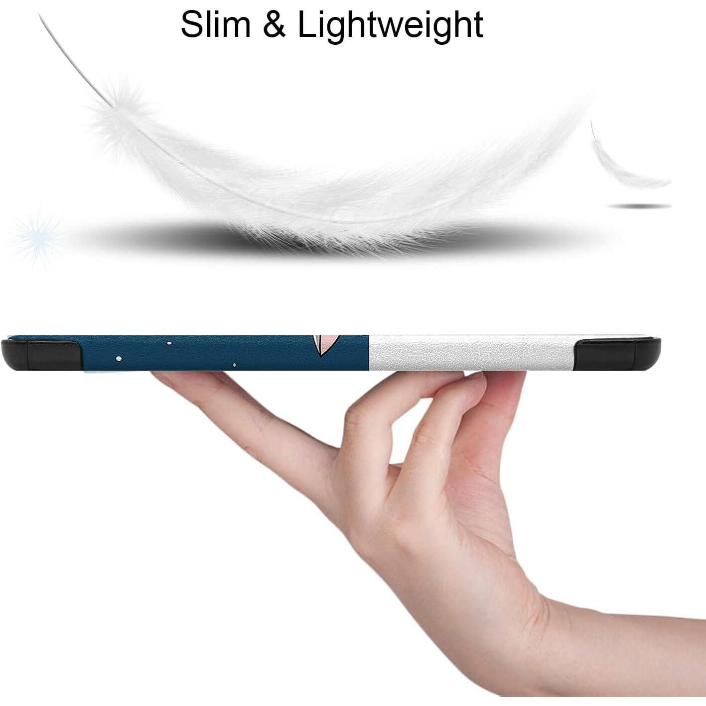 Husa pentru Samsung Galaxy Tab S9 Plus / S9 FE+ 12.4 inch UltraSlim de tip stand, functie sleep/wake-up, Smart Cover, model Good Night, Sigloo