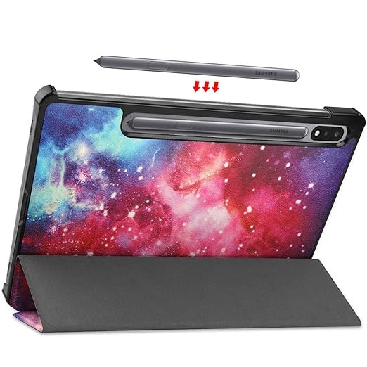 Husa pentru Samsung Galaxy Tab S10 Ultra, S9 Ultra, S8 Ultra, 14.6 inch, Ultra-Light / Slim tip stand, cu functie sleep/wake-up si slot pentru stylus, Smart Cover, model Galaxy, Sigloo