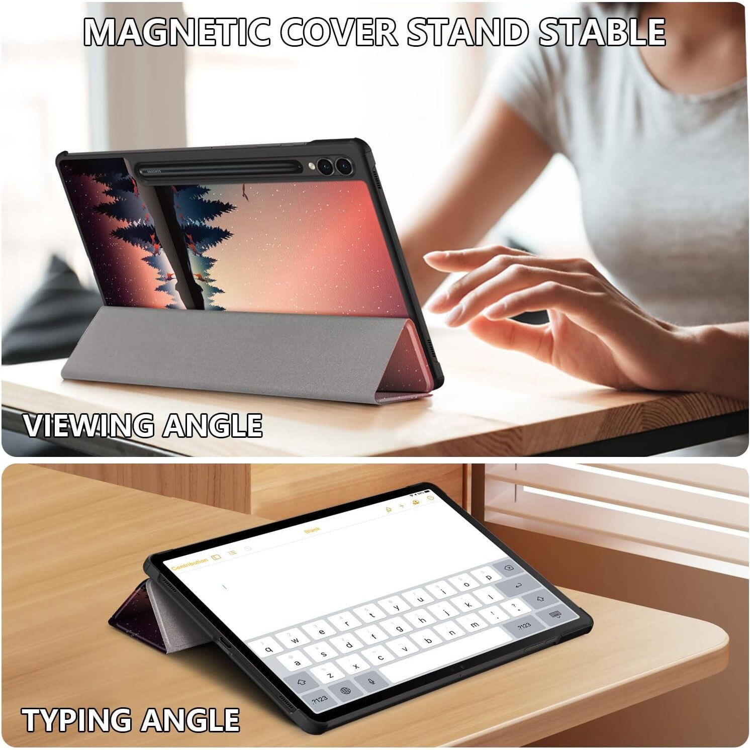 Husa pentru tableta Samsung Galaxy Tab S8(X700/X706) /S7 (T870/T875/T876B), 11inch, 2020-2022, Slim, Smart Cover, Trifold, Sigloo, model Mirrored in the Lake