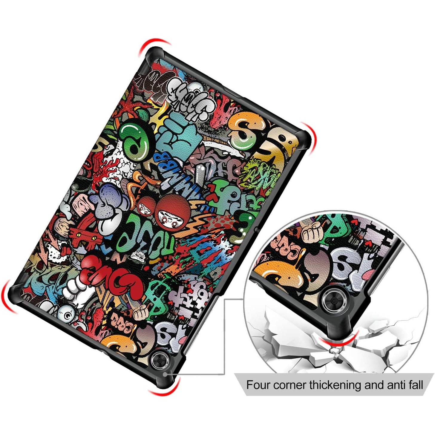 Husa Slim Sigloo, Smart Cover, Trifold, pentru tableta Tableta Lenovo Tab M8 HD (4th Gen), 8 inch, Graffity