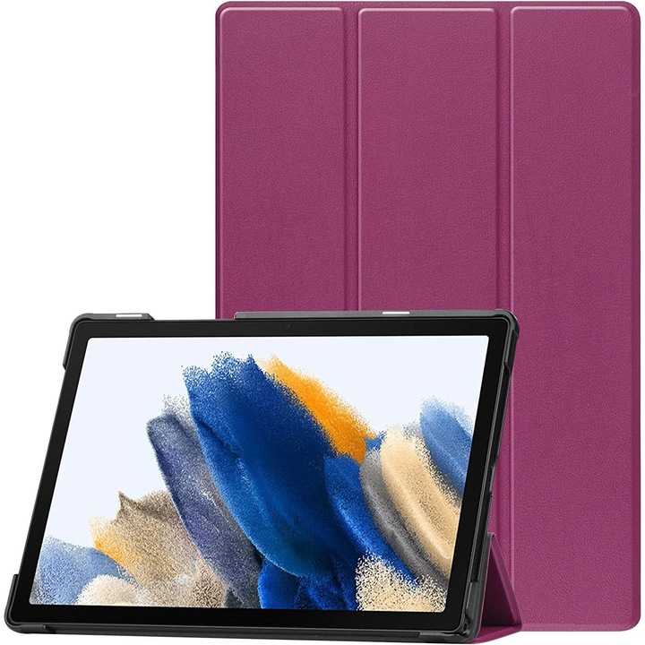 Калъф за Samsung Galaxy Tab S9 Plus / S9 FE+ Plus 12,4 инча тип стойка UltraSlim, функция заспиване/събуждане, Smart Cover, лилав модел, Sigloo