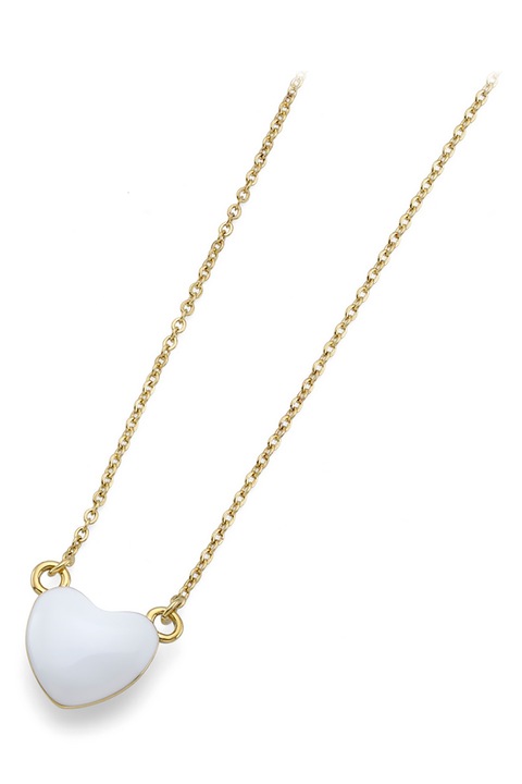 Oliver Weber, Colier din otel inoxidabil cu pandantiv zirconia, Auriu, Alb murdar