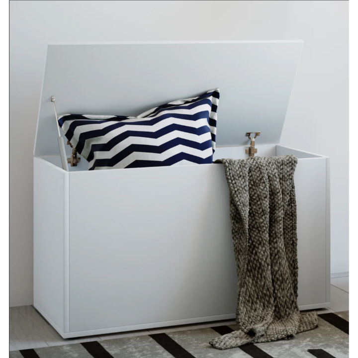 Пейка Asaro Bendola с място за съхранение, 85x42x46 см, Плавно затваряне, Бял