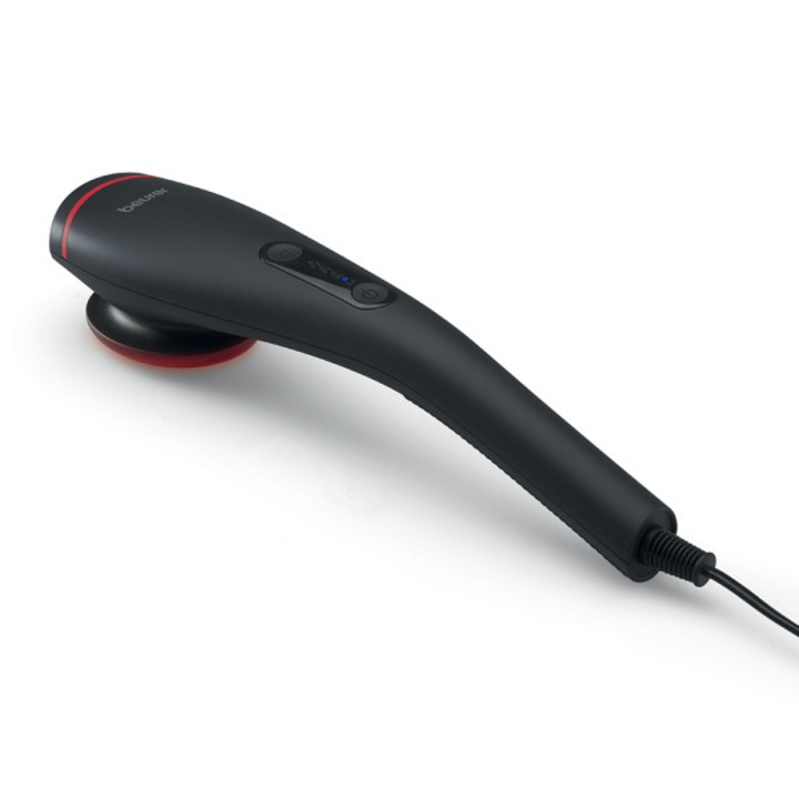 Aparat de masaj Beurer MG 24, cu infrarosu, 3 accesorii de masaj interschimbabile, 2 niveluri de intensitate, 2 programe de masaj prestabilite, design ergonomic, usor de prins, putere: 5 wati, vibromasaj bland
