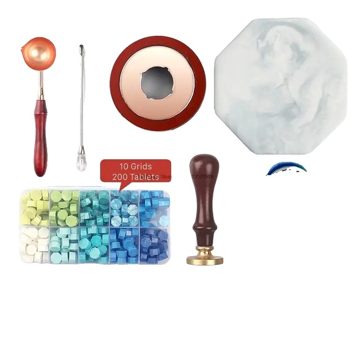 Set 7 piese pentru sigilii cu ceara, Multicolor