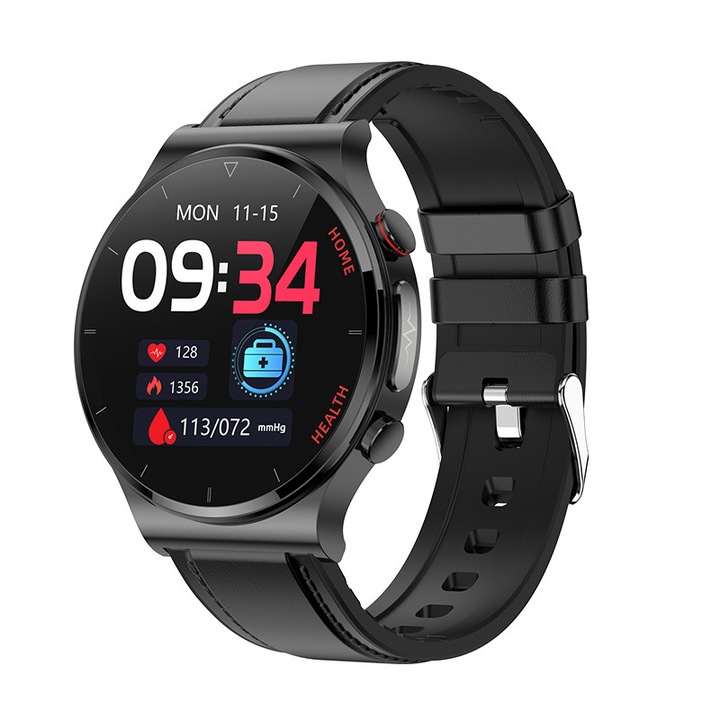Bratara inteligenta fitness, ecran color HD, ritm cardiac, puls, pasi, distanta, calorii, apeluri, notificari facebook, whatsapp, sms, Albastru
