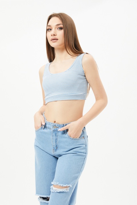 Női crop top, Világoskék, One Size