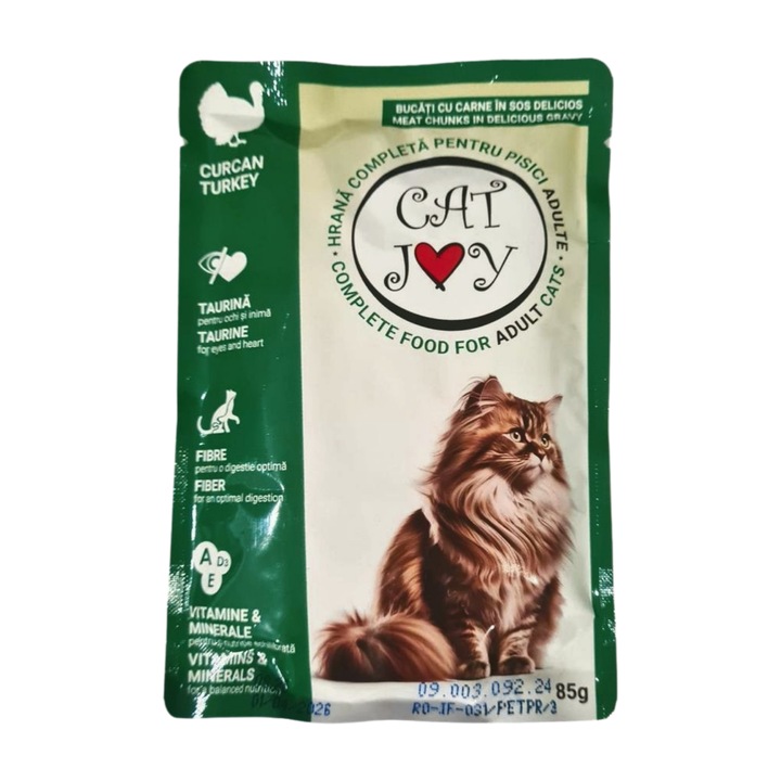 Hrana umeda pentru pisici Cat joy curcan 85 g