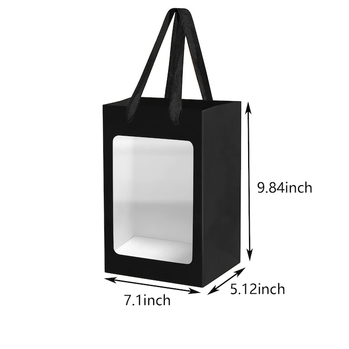Set 20 pungi cadouri, negru, 25x18x13cm
