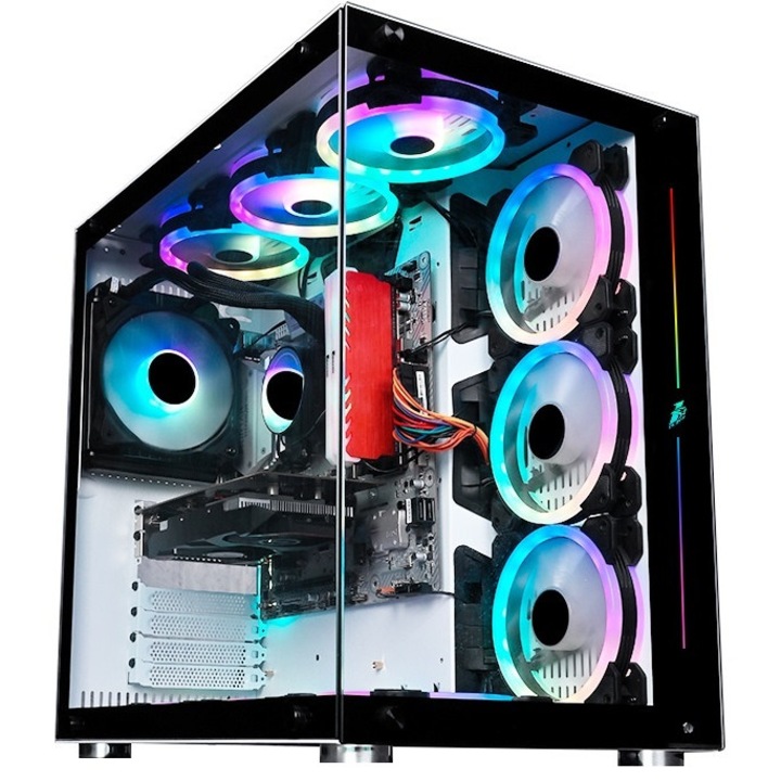 Sistem PC Gaming 1stPlayer® cu Intel® Core™ i7 12700F Alder Lake 4, 9 GHz, 64GB DDR5, SSD 2 TB M.2, video GeForce® RTX™ 4070Ti 12 GB GDDR6X, liquid cooling, ARGB, XSP8W7, No OS