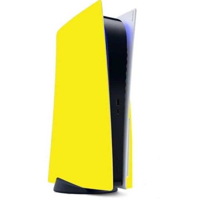 Folie Skin pentru Sony PlayStation 5, Varianta cu Disc, Capace, Galben