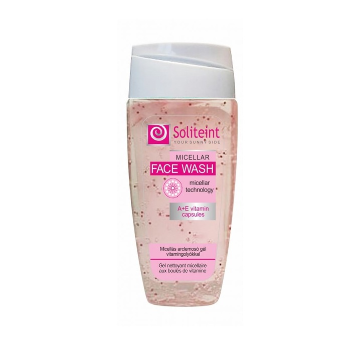 Gel micelar demachiant cu capsule de vitamine Soliteint, 150 ml