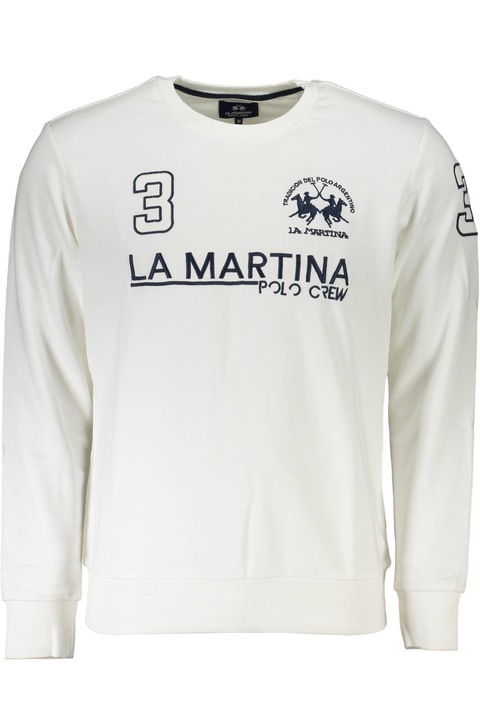 Bluza sport cu imprimeu logo La Martina, Alb