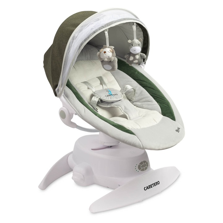 Leagan electric rotativ 360⁰, greutate maxima 9 kg, cu inclinare reglabila, senzor de miscare si telecomanda Caretero OPTI Verde