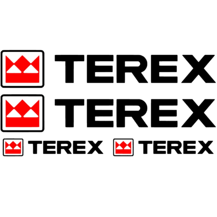Set 4 stickere Terex, negru cu rosu