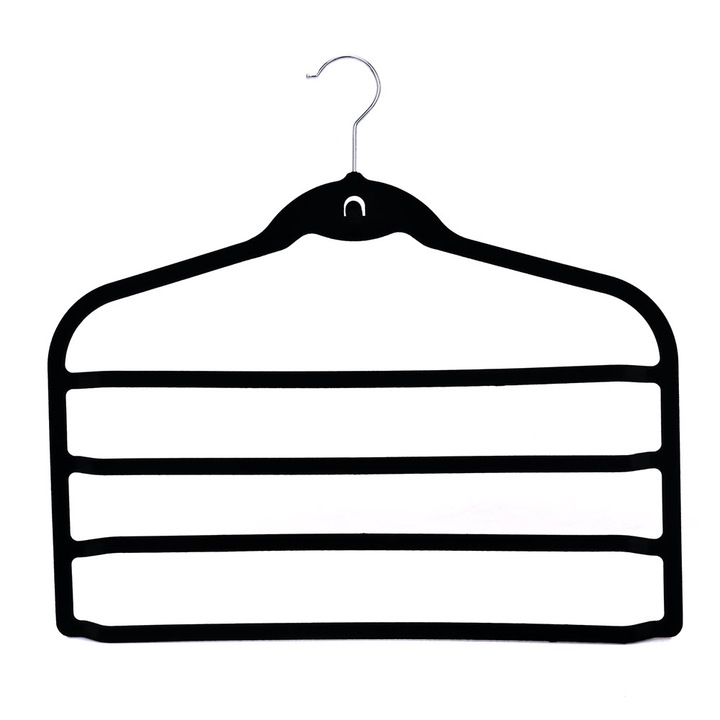 Органайзер закачалка за панталон, Неплъзгаща се, UniqueUtil, Черна